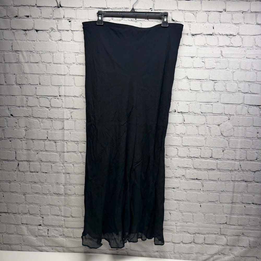 J. Crew Black Maxi Skirt - Fluid size L Silhouette nwt